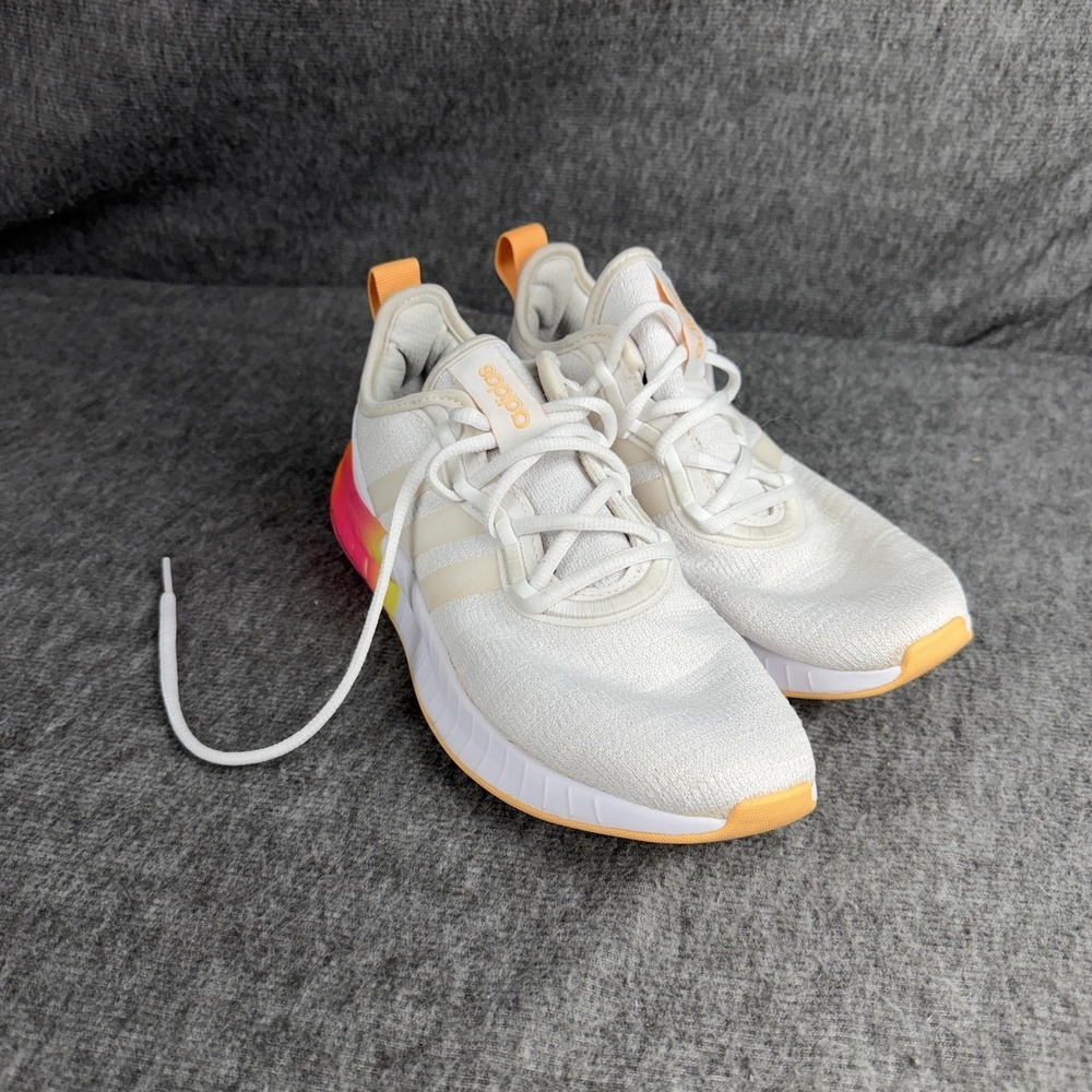 Adidas Shoes Womens Size 8‎ White Orange Pink Athletic Running Sneakers FZ2790